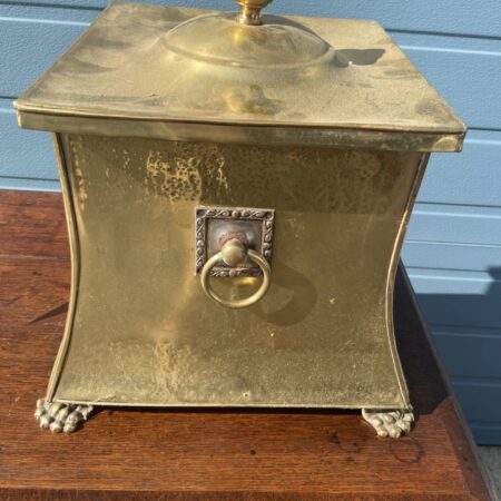 Early 1850s English Brass Coal Scuttle