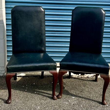 QA 19th Century set of 8 Leather Side Chairs